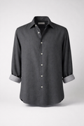 Woven Linen Button-Down Shirt